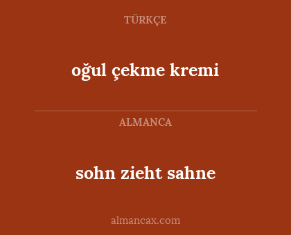 oğul çekme kremi - sohn zieht sahne