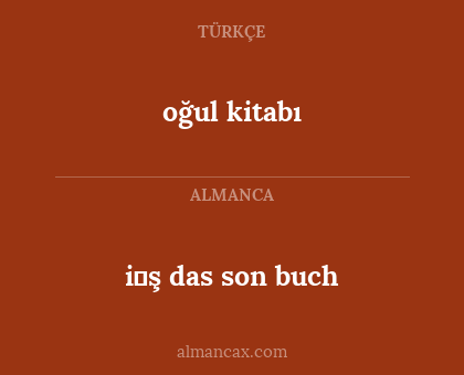 oğul kitabı - i̇ş das son buch