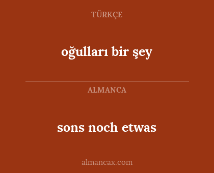 sons noch etwas - oğulları bir şey