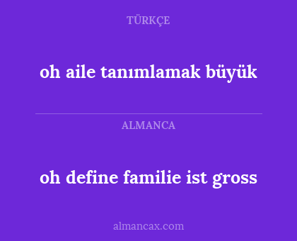 oh aile tanımlamak büyük - oh define familie ist gross