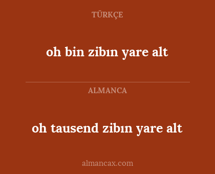 oh tausend zibın yare alt - oh bin zibın yare alt