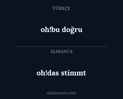 oh!bu doğru - oh!das stimmt