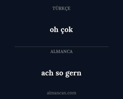 ach so gern - oh çok