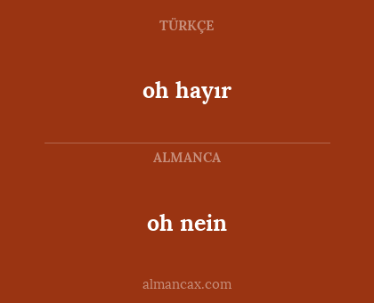 oh nein - oh hayır