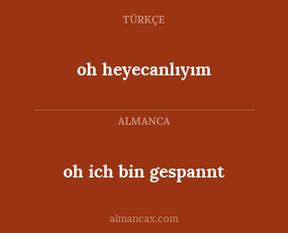 oh heyecanlıyım - oh ich bin gespannt