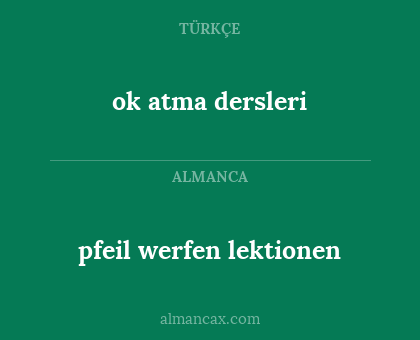 ok atma dersleri - pfeil werfen lektionen