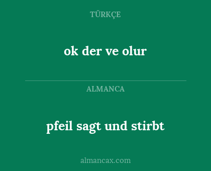 pfeil sagt und stirbt - ok der ve olur