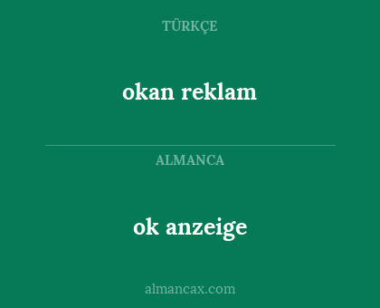 okan reklam - ok anzeige