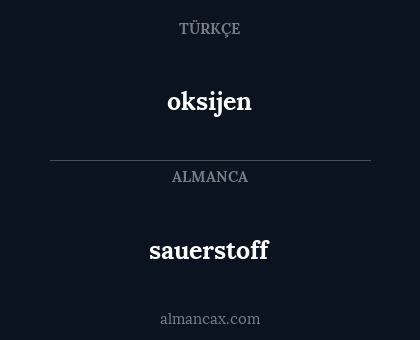 oksijen - sauerstoff