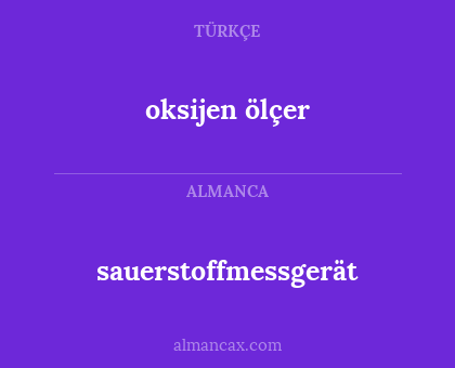 sauerstoffmessgerät - oksijen ölçer