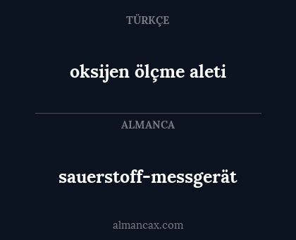 sauerstoff-messgerät - oksijen ölçme aleti