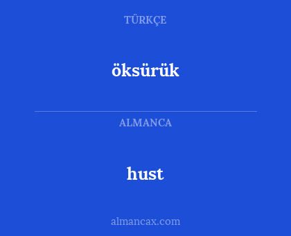 öksürük - hust