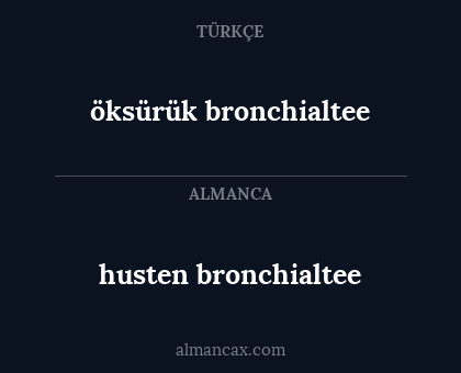 husten bronchialtee - öksürük bronchialtee