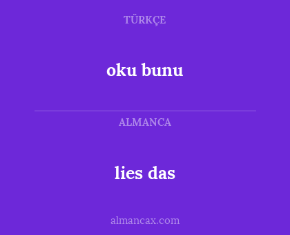 oku bunu - lies das