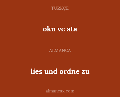 oku ve ata - lies und ordne zu