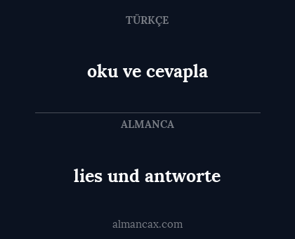lies und antworte - oku ve cevapla