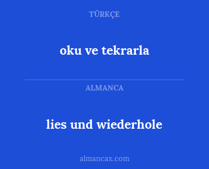 oku ve tekrarla - lies und wiederhole