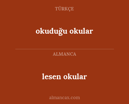 lesen okular - okuduğu okular