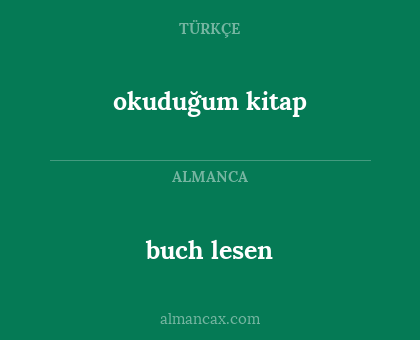 buch lesen - okuduğum kitap