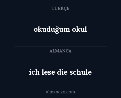 okuduğum okul - ich lese die schule
