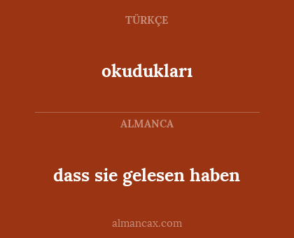 okudukları - dass sie gelesen haben