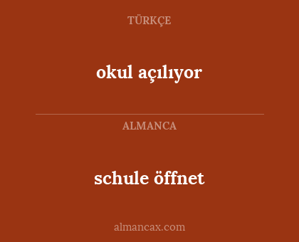 schule öffnet - okul açılıyor