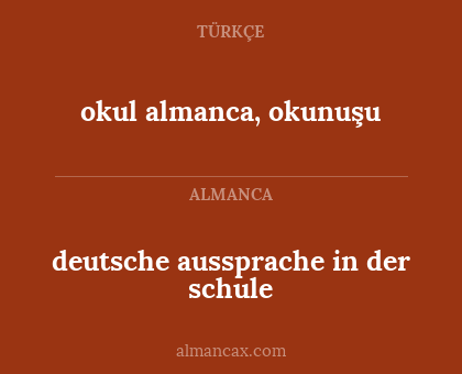 okul almanca, okunuşu - deutsche aussprache in der schule