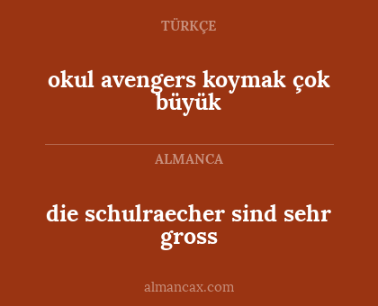 okul avengers koymak çok büyük - die schulraecher sind sehr gross