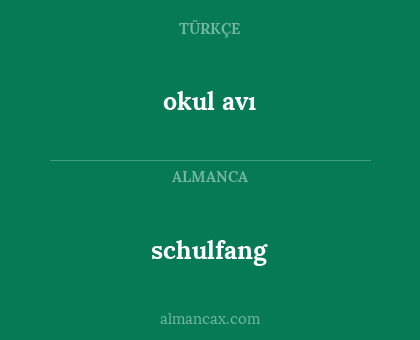 schulfang - okul avı