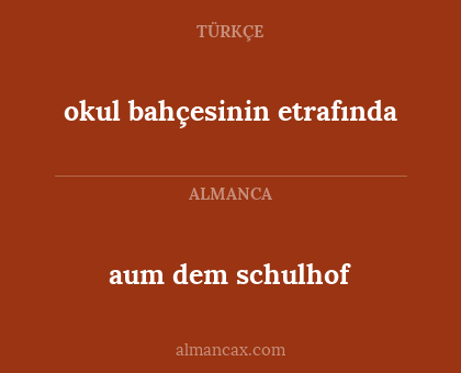okul bahçesinin etrafında - aum dem schulhof