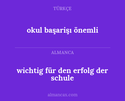 okul başarişı önemli - wichtig für den erfolg der schule