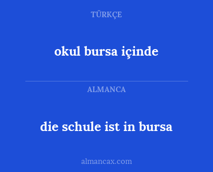 okul bursa içinde - die schule ist in bursa
