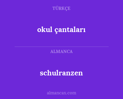 okul çantaları - schulranzen