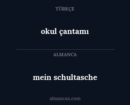 okul çantamı - mein schultasche