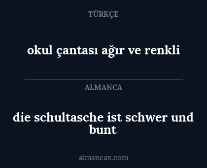 okul çantası ağır ve renkli - die schultasche ist schwer und bunt