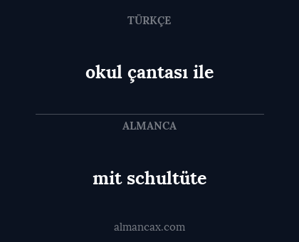 mit schultüte - okul çantası ile