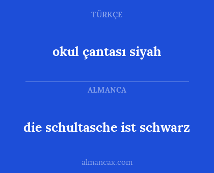 okul çantası siyah - die schultasche ist schwarz