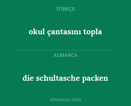 okul çantasını topla - die schultasche packen