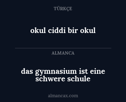 okul ciddi bir okul - das gymnasium ist eine schwere schule