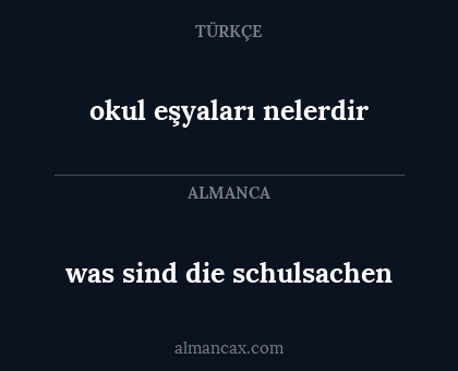 okul eşyaları nelerdir - was sind die schulsachen