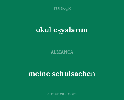 okul eşyalarım - meine schulsachen