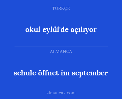 schule öffnet im september - okul eylül'de açılıyor