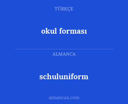 okul forması - schuluniform