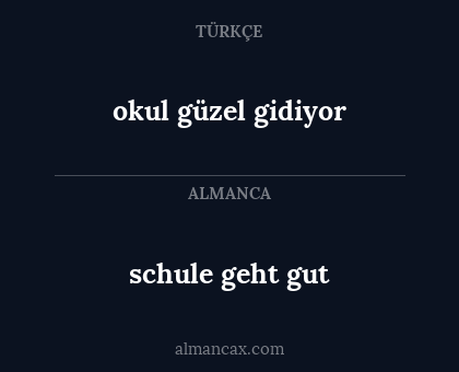 schule geht gut - okul güzel gidiyor