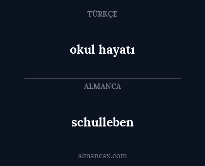 okul hayatı - schulleben