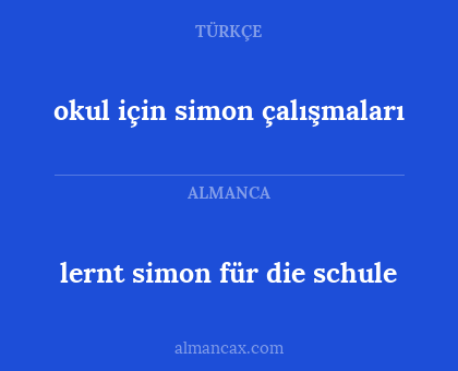 okul için simon çalışmaları - lernt simon für die schule