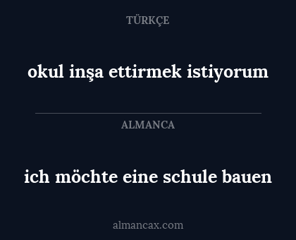 ich möchte eine schule bauen - okul inşa ettirmek istiyorum