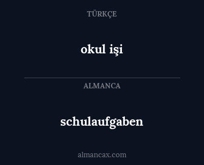 schulaufgaben - okul işi