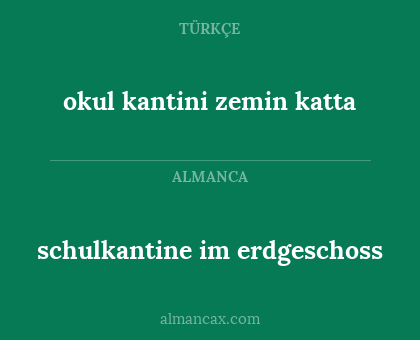 okul kantini zemin katta - schulkantine im erdgeschoss