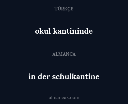 in der schulkantine - okul kantininde